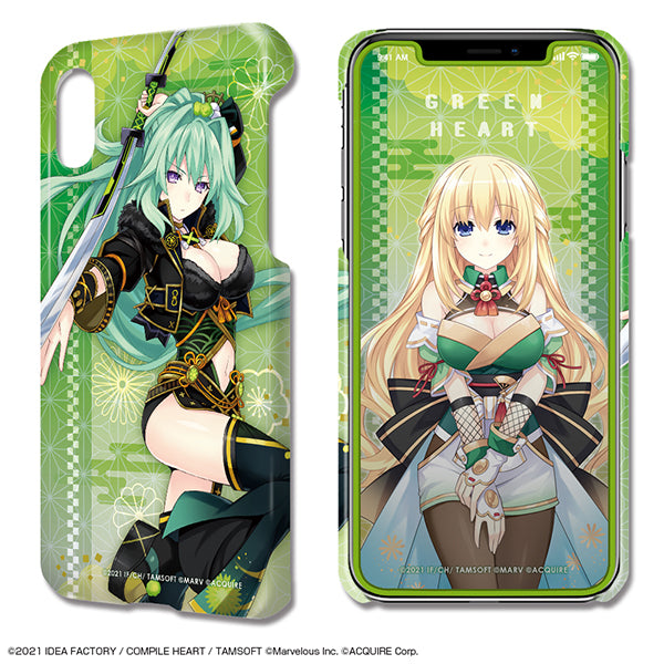 『閃乱忍忍忍者大戦ネプテューヌ -少女達の響艶-』デザジャケット iPhone X/XSケース&保護シート デザイン04(グリーンハート)